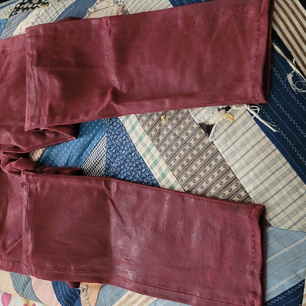 Rag & Bone 100% Lamb Leather Red Jeans - Picture 3 of 10
